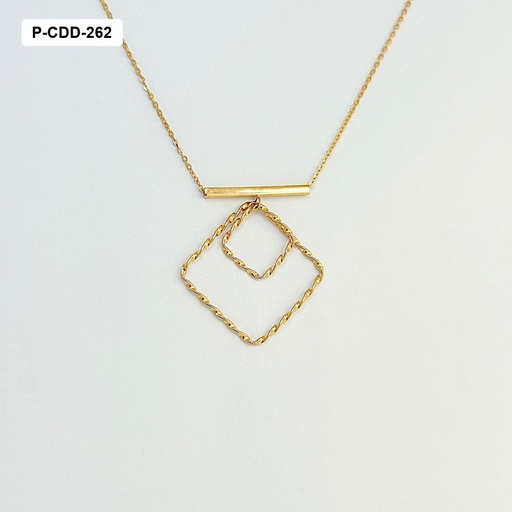 [P-CDD-262] Collar en plata ley 925 baño en oro rosa rombo