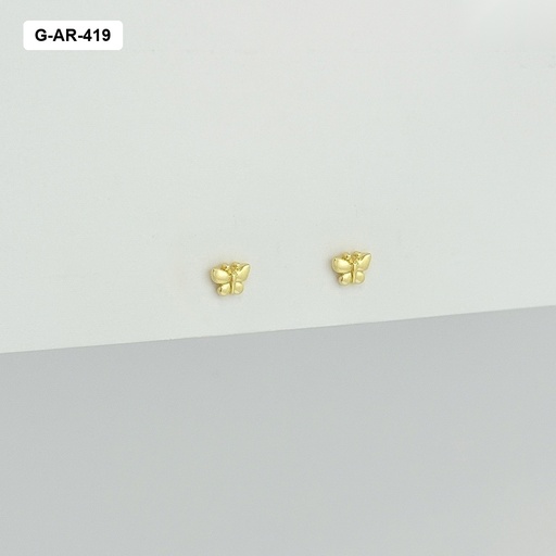 [G-AR-419] Aretes en rodinado gold topos mini mariposa