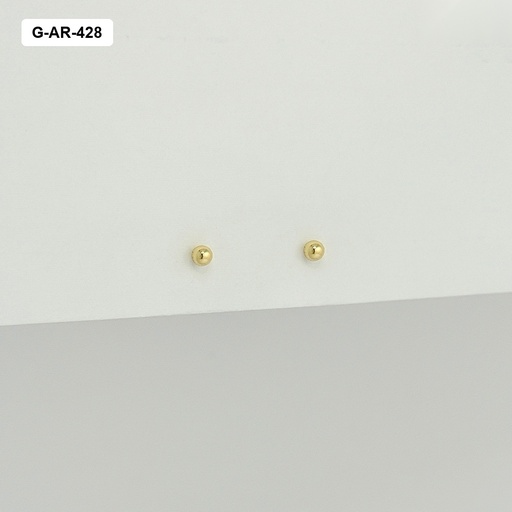 [G-AR-428] Aretes en rodinado gold topos mini bolita N4
