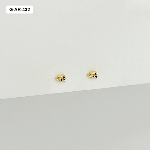 [G-AR-432] Aretes en rodinado gold topo mini elefante