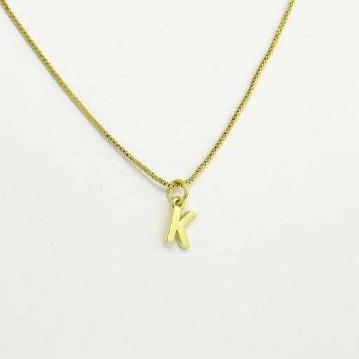[G-CDD-220] Collar en rodinado gold dije inicial pequeña