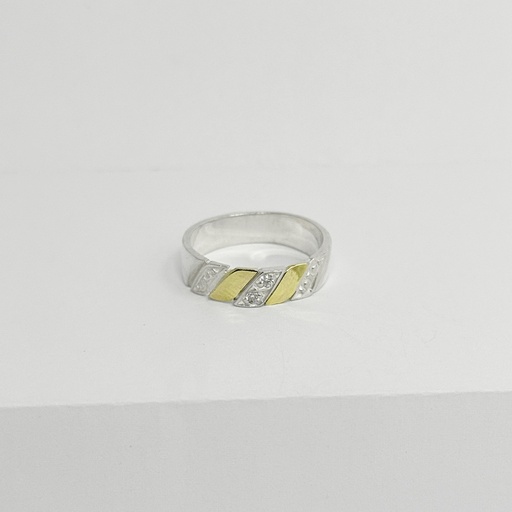 [P-AN-385] Anillo plata ley 925 y laminado oro - talla 8
