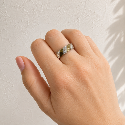 [P-AN-385] Anillo plata ley 925 y laminado oro - talla 8