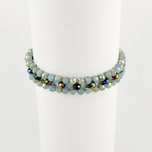 [G-PL-231] Pulsera artesanal cristal murano tonos azules