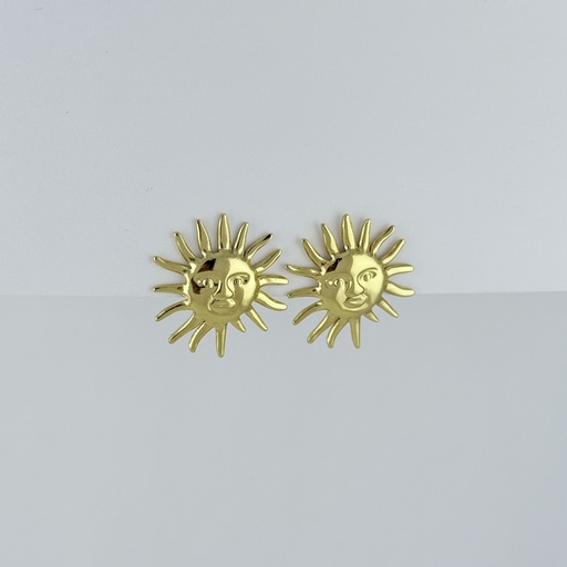 [AC-AR-414] Maxi aretes en acero gold modelo 8