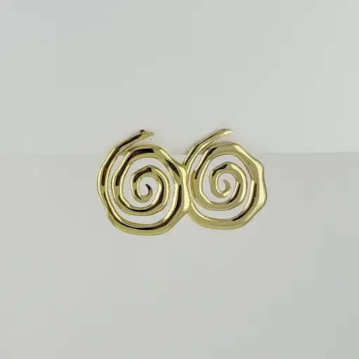 [AC-AR-419] Maxi aretes en acero gold modelo 5