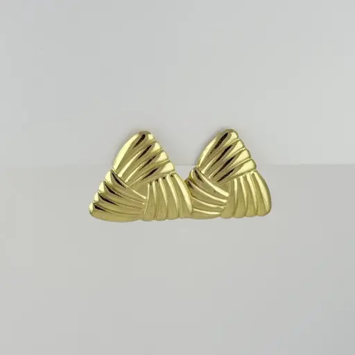 [AC-AR-434] Maxi aretes en acero gold modelo 10