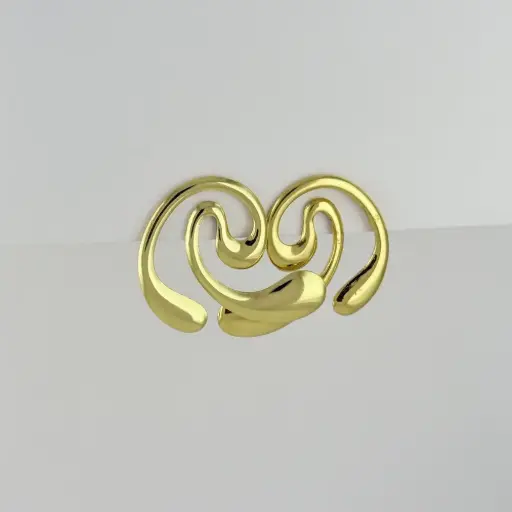 [AC-AR-442] MAXI ARETES EN ACERO GOLD