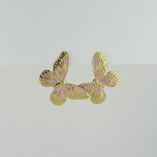 [AC-AR-458] MAXI ARETES EN ACERO GOLD ESMALTADO