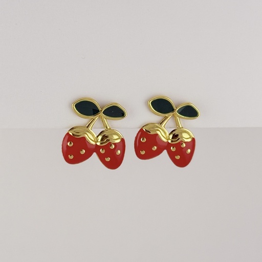 [AC-AR-462] MAXI ARETES EN ACERO GOLD ESMALTADO