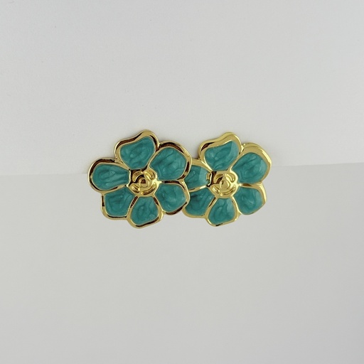 [AC-AR-469] MAXI ARETES EN ACERO GOLD ESMALTADO