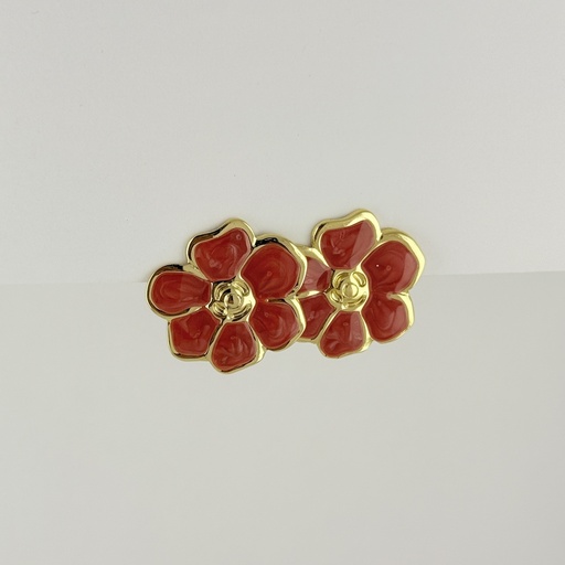 [AC-AR-472] MAXI ARETES EN ACERO GOLD ESMALTADO