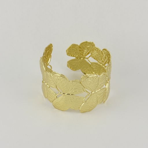 [AC-PL-308] BRAZALETE EN ACERO GOLD RIGIDO
