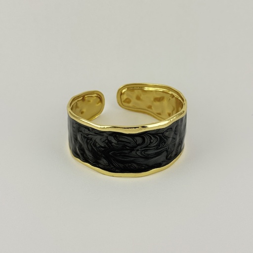 [AC-PL-284] Brazalete en acero gold rigido esmaltado modelo 3
