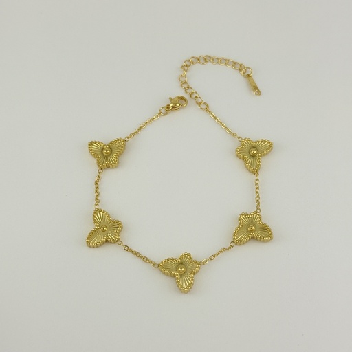 [AC-PL-296] Pulsera en acero gold van cleef mariposa