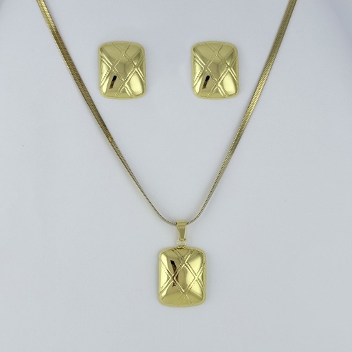 [AC-JU-207] JUEGO EN ACERO GOLD GRANDE CADENA SERPIENTE