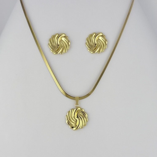 [AC-JU-208] JUEGO EN ACERO GOLD GRANDE CADENA SERPIENTE