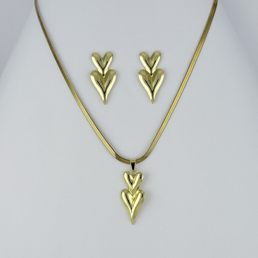 [AC-JU-212] JUEGO EN ACERO GOLD GRANDE CADENA SERPIENTE