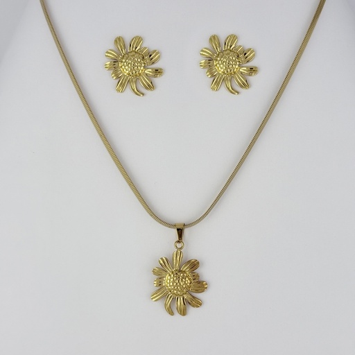 [AC-JU-214] JUEGO EN ACERO GOLD GRANDE CADENA SERPIENTE