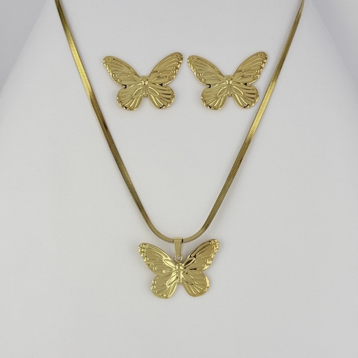 [AC-JU-215] JUEGO EN ACERO GOLD GRANDE CADENA SERPIENTE