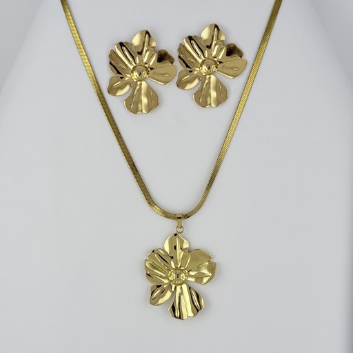 [AC-JU-216] JUEGO EN ACERO GOLD GRANDE CADENA SERPIENTE