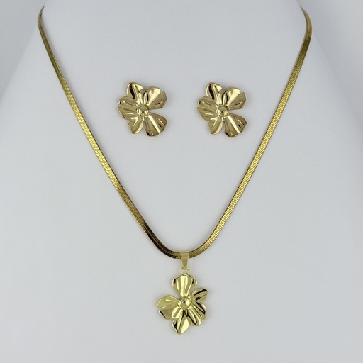 [AC-JU-217] JUEGO EN ACERO GOLD GRANDE CADENA SERPIENTE