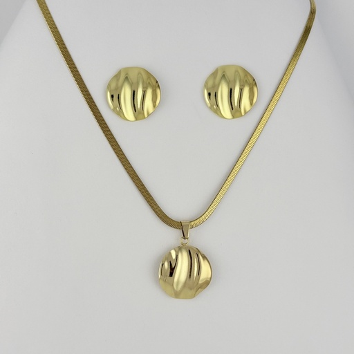 [AC-JU-218] JUEGO EN ACERO GOLD GRANDE CADENA SERPIENTE