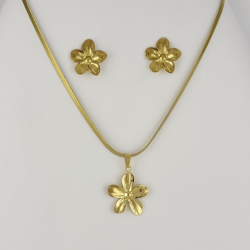 [AC-JU-219] JUEGO EN ACERO GOLD GRANDE CADENA SERPIENTE