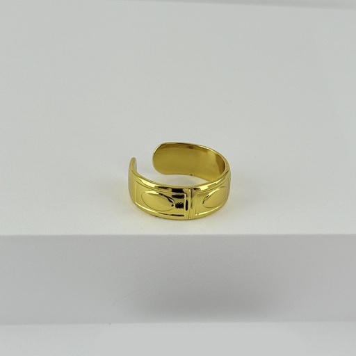[AC-AN-239] Anillo en acero gold ajustable modelo 62