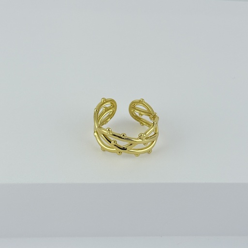 [AC-AN-264] ANILLO EN ACERO GOLD AJUSTABLE