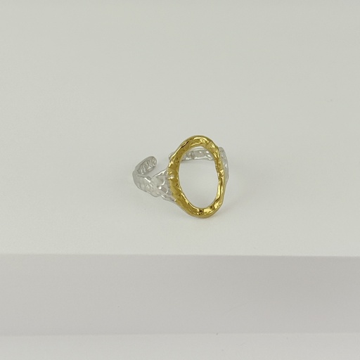 [AC-AN-303] ANILLO EN ACERO BICOLOR AJUSTABLE MINIMALISTA