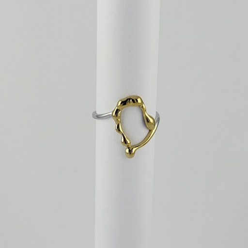 [AC-AN-305] Anillo en acero bicolor ajustable minimalista modelo 8