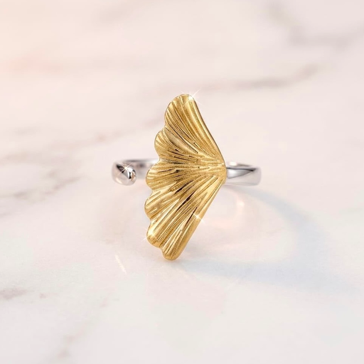[AC-AN-307] Anillo en acero bicolor ajustable minimalista modelo 20