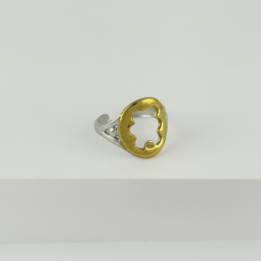 [AC-AN-309] ANILLO EN ACERO BICOLOR AJUSTABLE MINIMALISTA