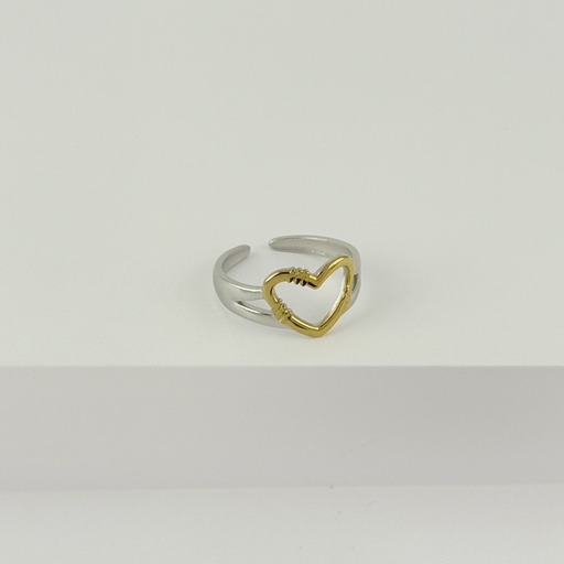 [AC-AN-312] ANILLO EN ACERO BICOLOR AJUSTABLE MINIMALISTA