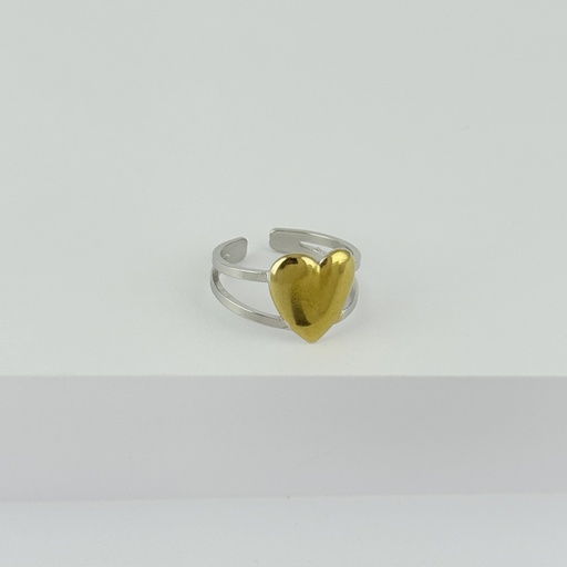 [AC-AN-313] ANILLO EN ACERO BICOLOR AJUSTABLE MINIMALISTA