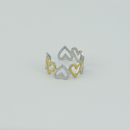 [AC-AN-315] ANILLO EN ACERO BICOLOR AJUSTABLE MINIMALISTA