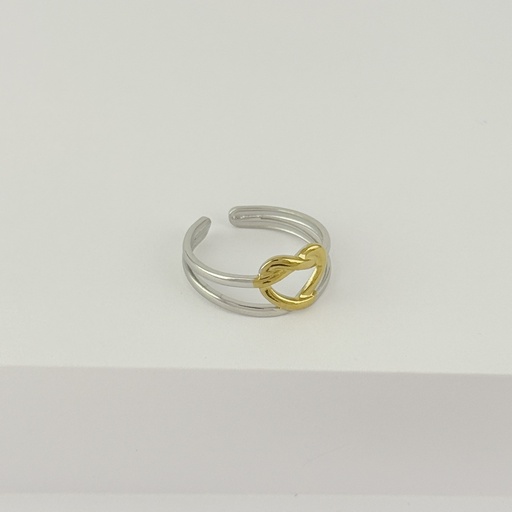 [AC-AN-316] ANILLO EN ACERO BICOLOR AJUSTABLE MINIMALISTA