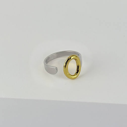 [AC-AN-319] ANILLO EN ACERO BICOLOR AJUSTABLE MINIMALISTA