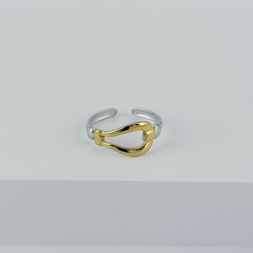[AC-AN-322] ANILLO EN ACERO BICOLOR AJUSTABLE MINIMALISTA