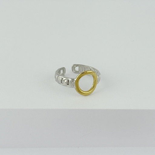 [AC-AN-325] ANILLO EN ACERO BICOLOR AJUSTABLE MINIMALISTA
