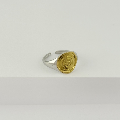 [AC-AN-326] ANILLO EN ACERO BICOLOR AJUSTABLE MINIMALISTA