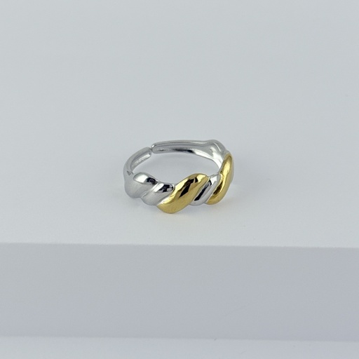 [AC-AN-327] ANILLO EN ACERO BICOLOR AJUSTABLE MINIMALISTA