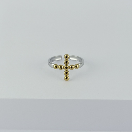 [AC-AN-330] ANILLO EN ACERO BICOLOR AJUSTABLE MINIMALISTA