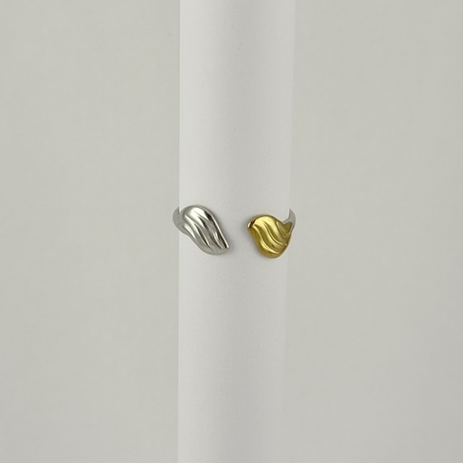 [AC-AN-331] ANILLO EN ACERO BICOLOR AJUSTABLE MINIMALISTA