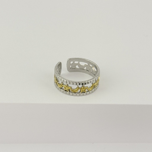 [AC-AN-336] ANILLO EN ACERO BICOLOR AJUSTABLE MINIMALISTA