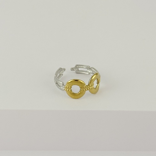 [AC-AN-340] ANILLO EN ACERO BICOLOR AJUSTABLE MINIMALISTA