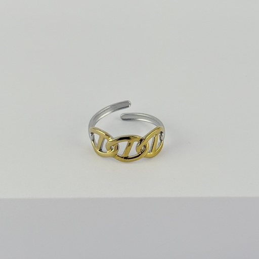 [AC-AN-343] ANILLO EN ACERO BICOLOR AJUSTABLE MINIMALISTA