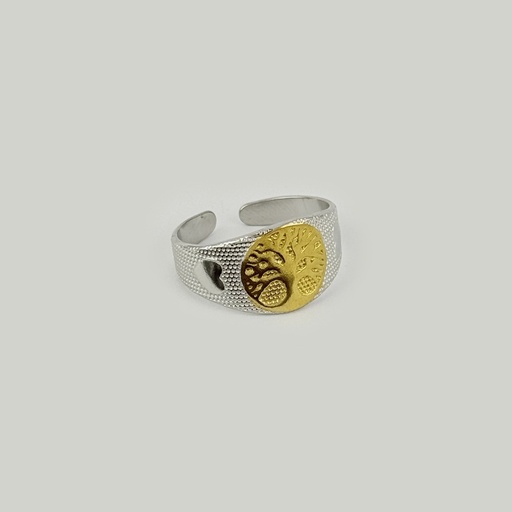 [AC-AN-345] ANILLO EN ACERO BICOLOR AJUSTABLE MINIMALISTA