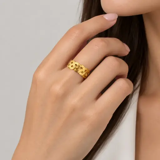 [AC-AN-348] Anillo en acero gold ajustable